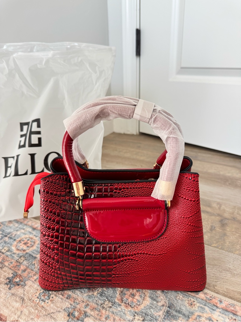 NWT Ello mini vegan leather crocodile purse
